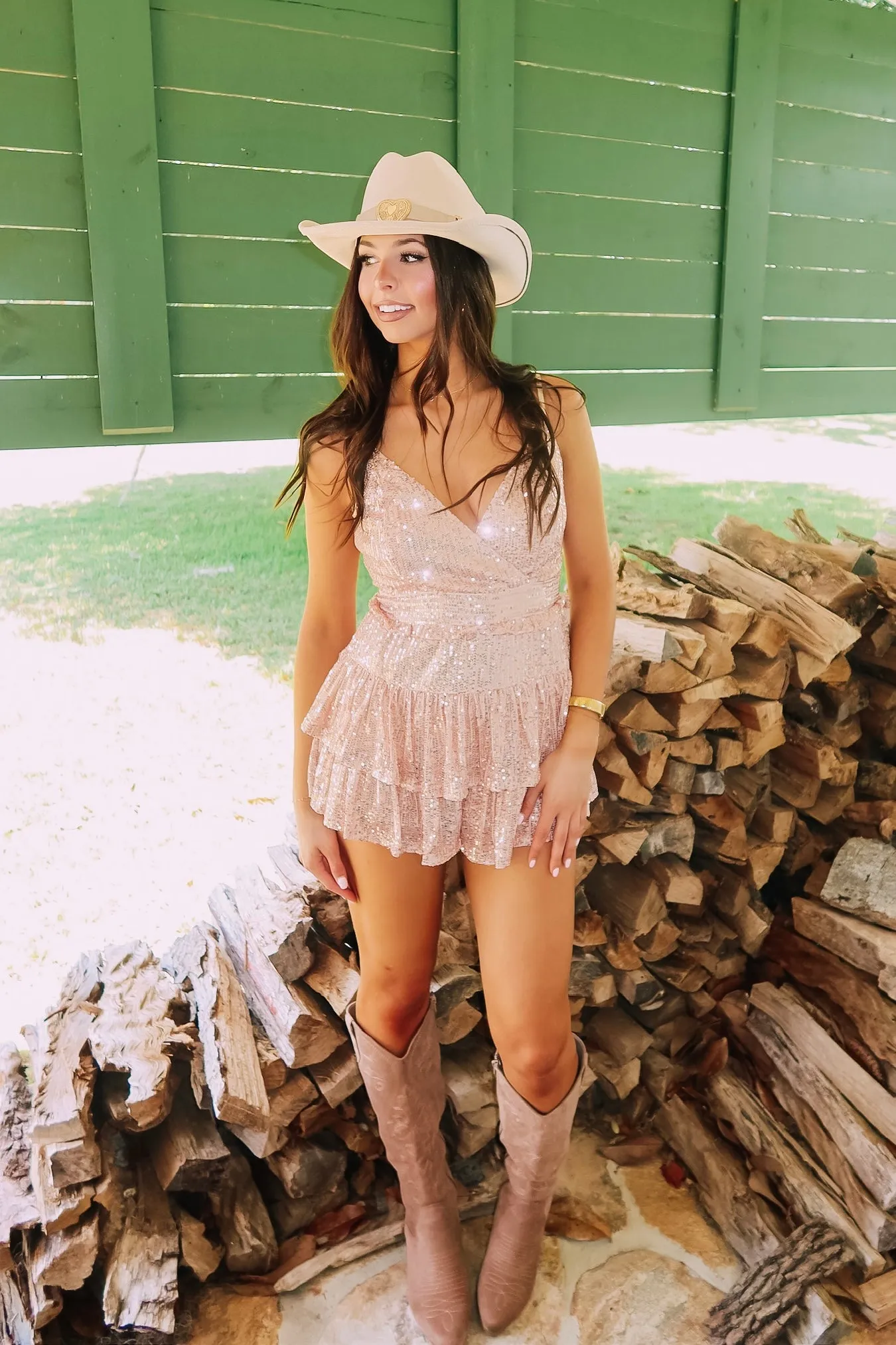 Risky Business Sequin Romper sold by Bella Rose boutique