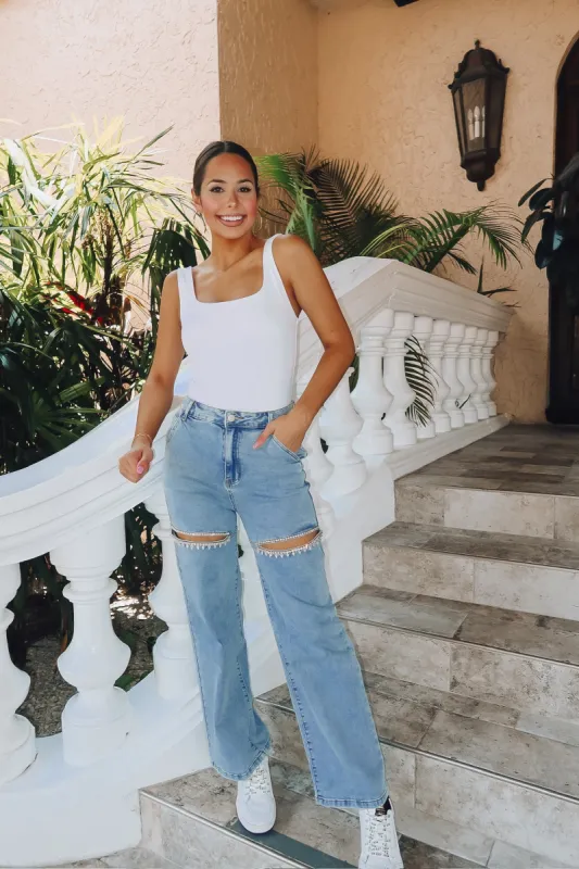 So Long, London Rhinestone Jeans sold by Bella Rose boutique