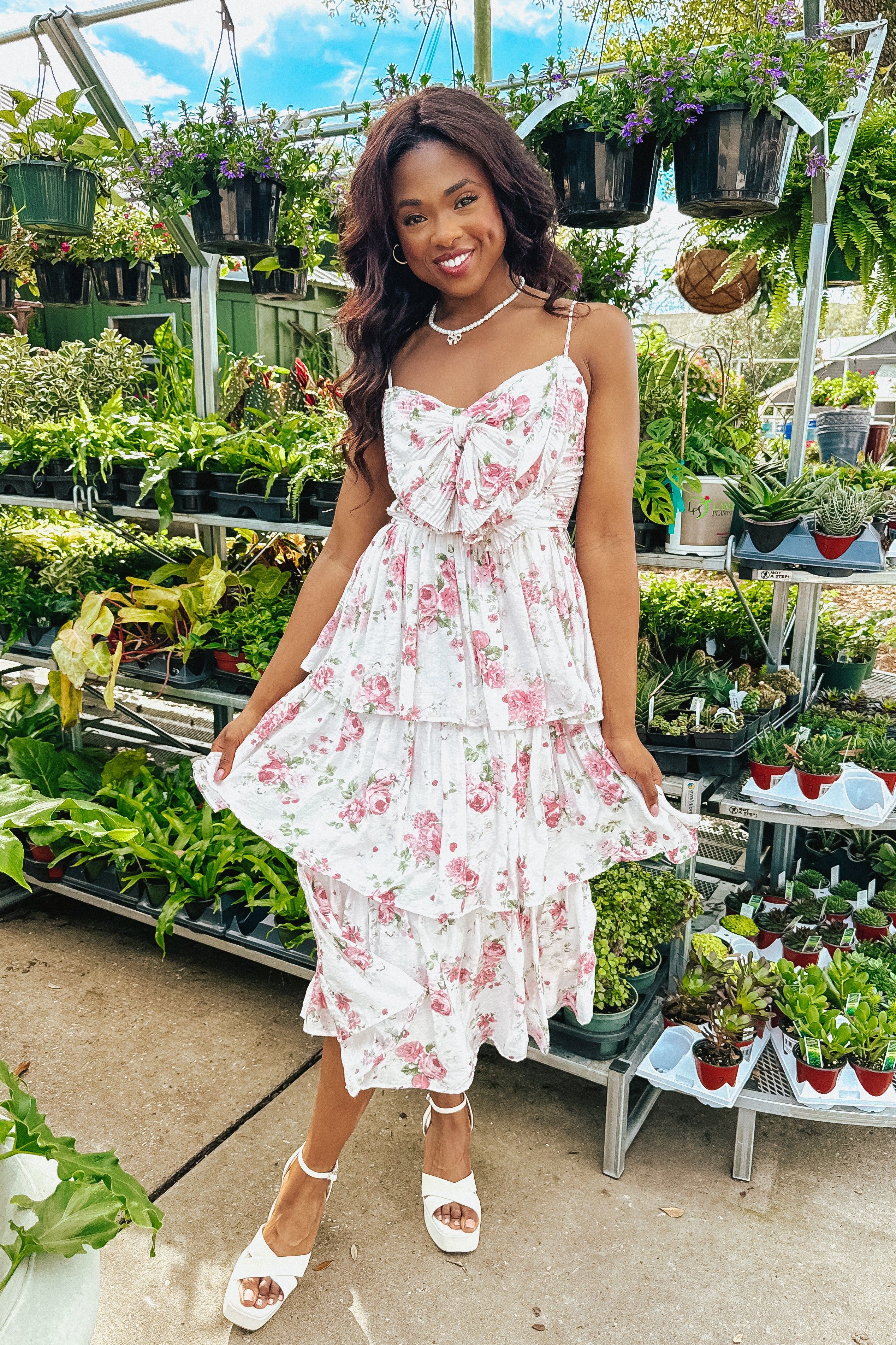 Romantic Intrigue Floral Dress sold by Bella Rose boutique