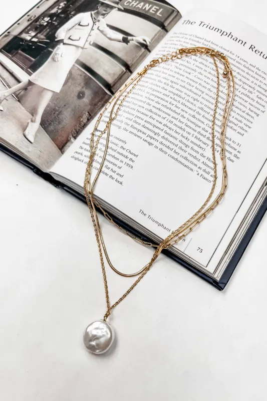 Lulit Multi Chain Layer Pearl Necklace sold by Bella Rose boutique