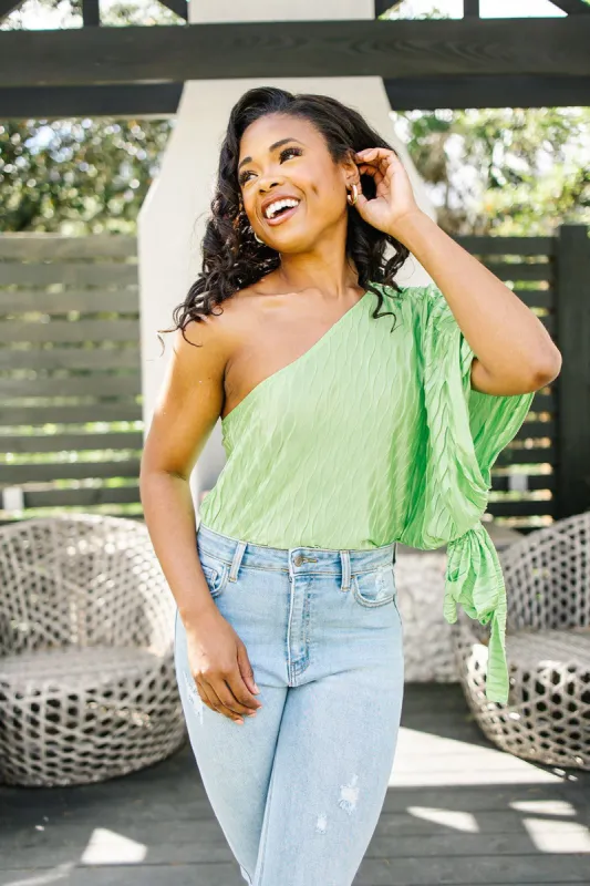 Glamorous Desires One Shoulder Blouse sold by Bella Rose boutique