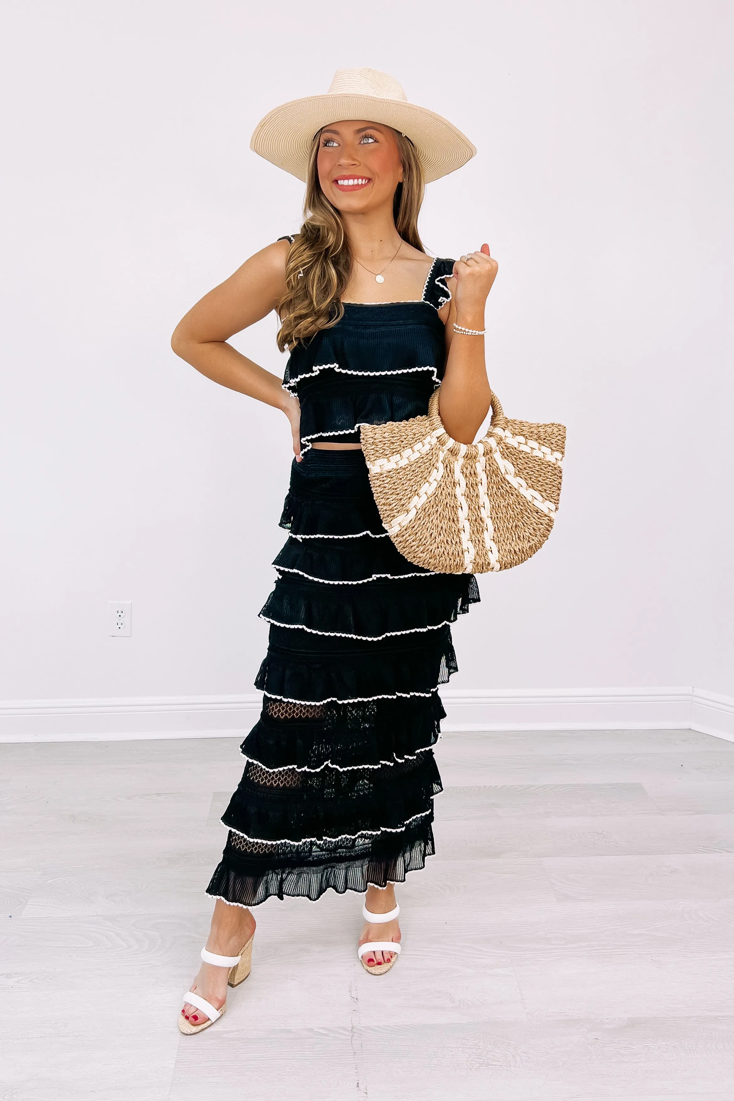 In Paradise Ruffled Two-Piece Set sold by Bella Rose boutique