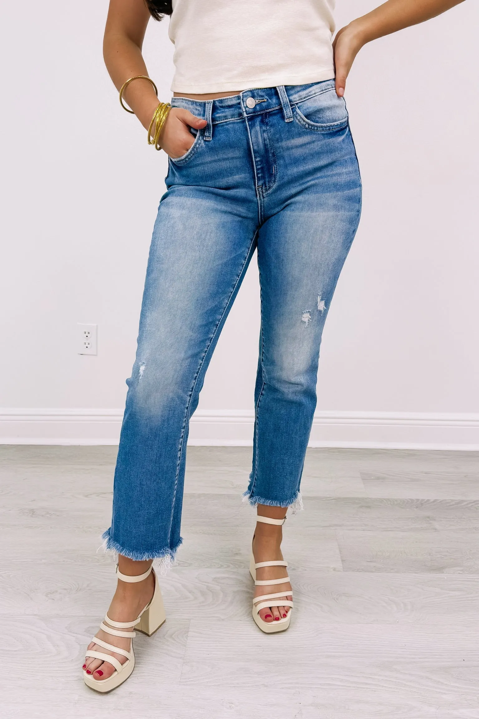 Lets Go Exploring Ankle Bootcut Jeans sold by Bella Rose boutique
