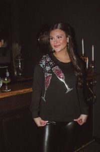 Champagne Bubbly Embellished Pullover sold by Bella Rose boutique