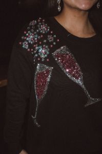 Champagne Bubbly Embellished Pullover sold by Bella Rose boutique