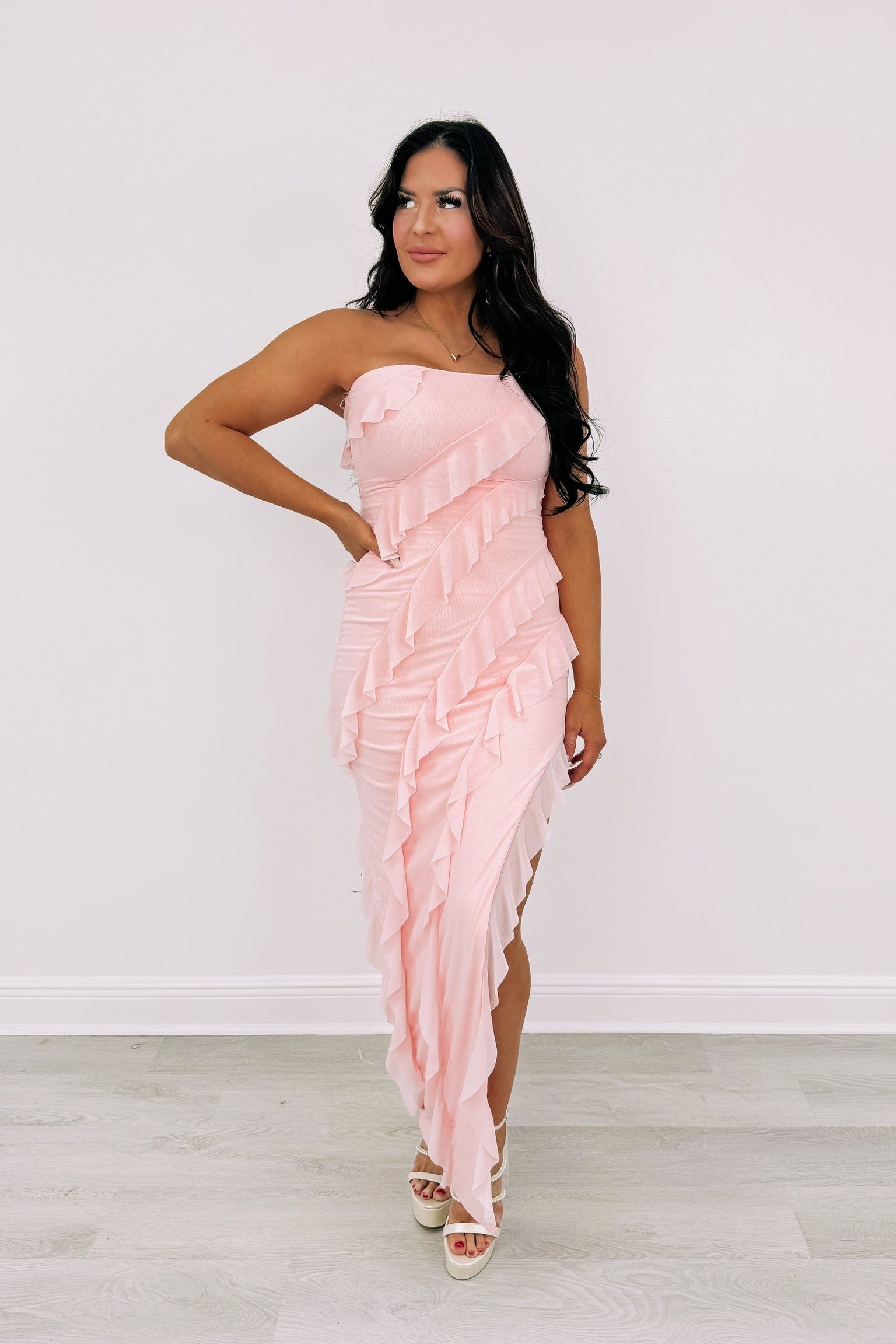 Our Sweet Memories Mesh Maxi Dress sold by Bella Rose boutique