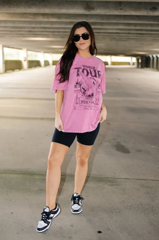 World Tour Rock N Roll Graphic Tee sold by Bella Rose boutique