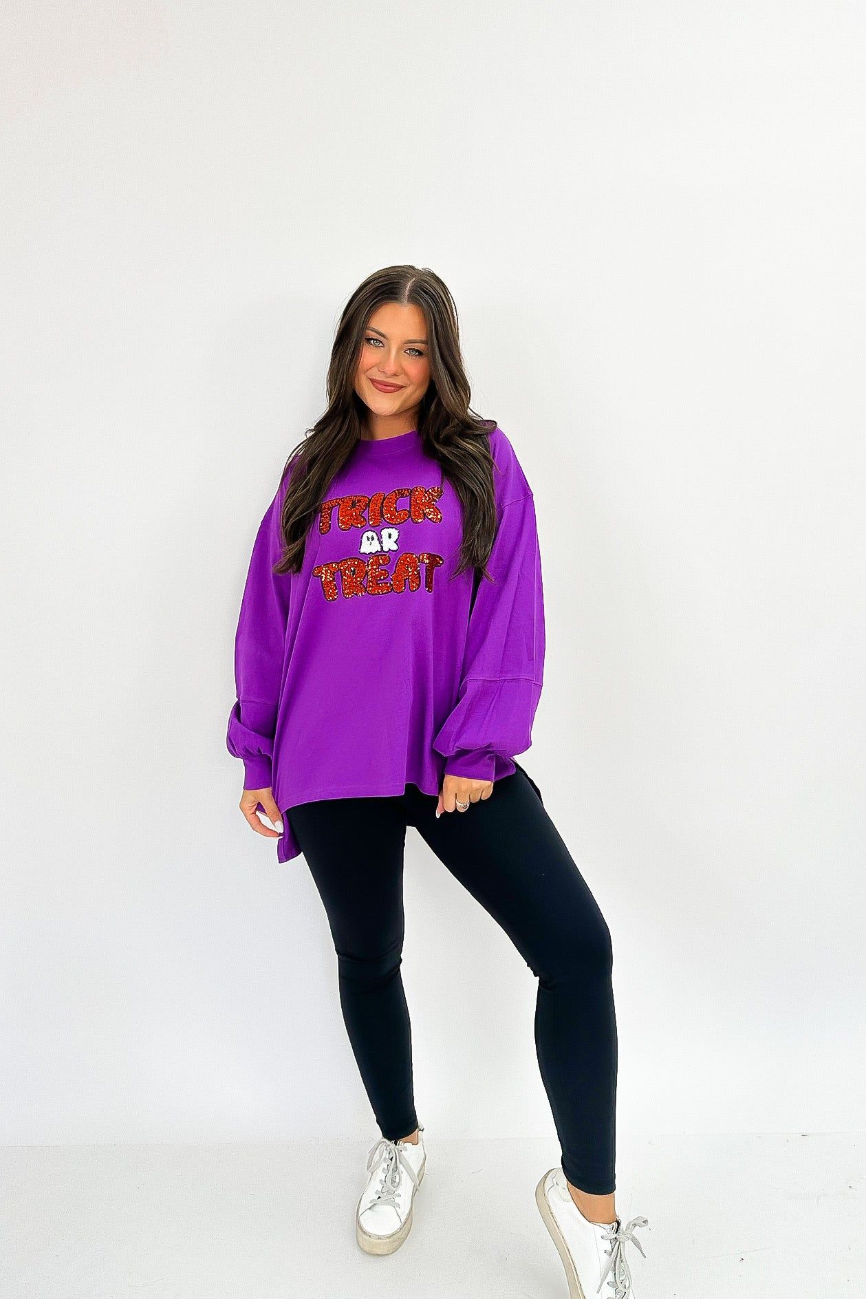 No Tricks All Treats Sequin Top sold by Bella Rose boutique