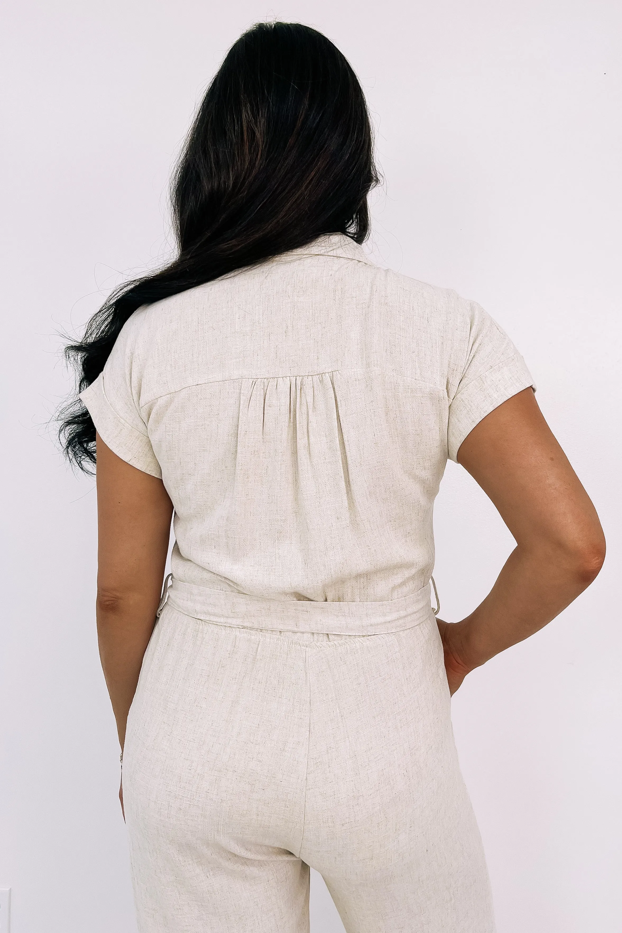 Take Me To St. Lucia Linen Jumpsuit sold by Bella Rose boutique product image thumbnail 5