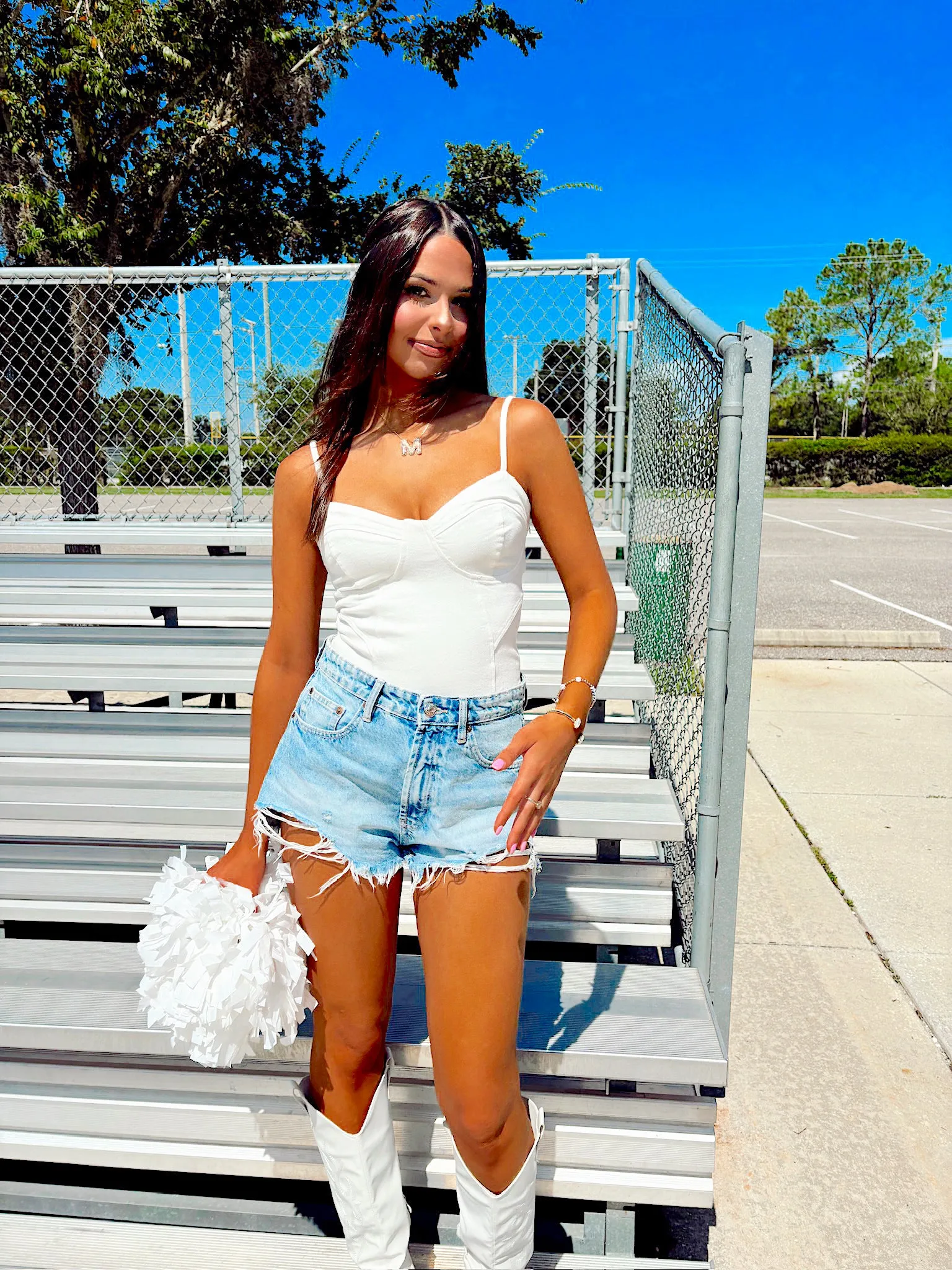 Concert Casual Denim Bustier Bodysuit sold by Bella Rose boutique product image thumbnail 2