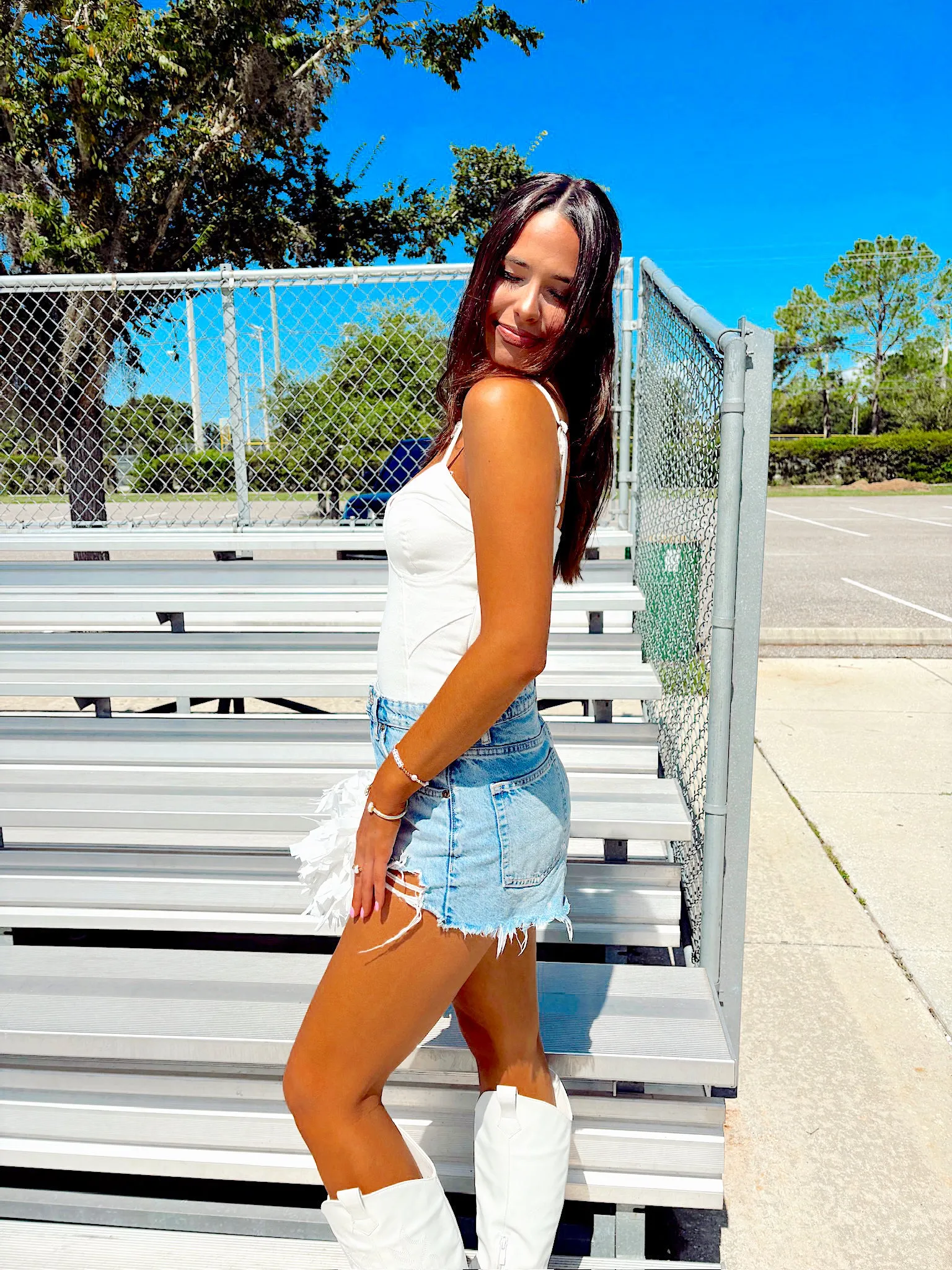 Concert Casual Denim Bustier Bodysuit sold by Bella Rose boutique product image thumbnail 3