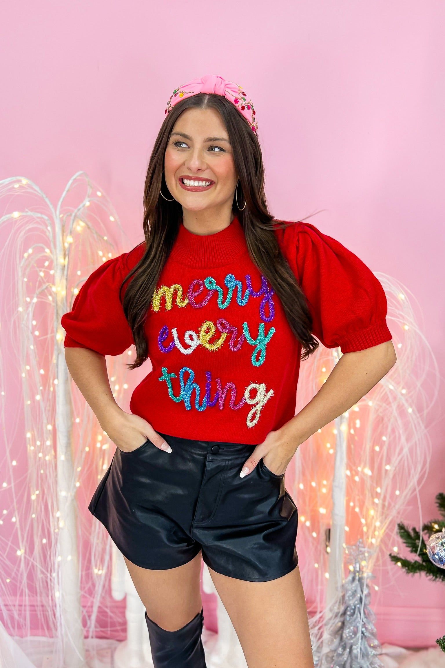 "Merry Everything" Tinsel Sweater sold by Bella Rose boutique product image thumbnail 3