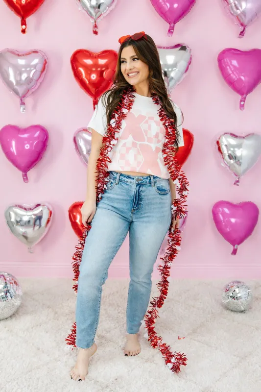 XOXO Checkered Graphic Tee sold by Bella Rose boutique