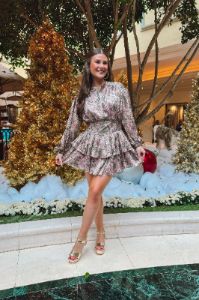 Short & Sweet Metallic Mini Dress sold by Bella Rose boutique