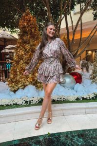 Short & Sweet Metallic Mini Dress sold by Bella Rose boutique