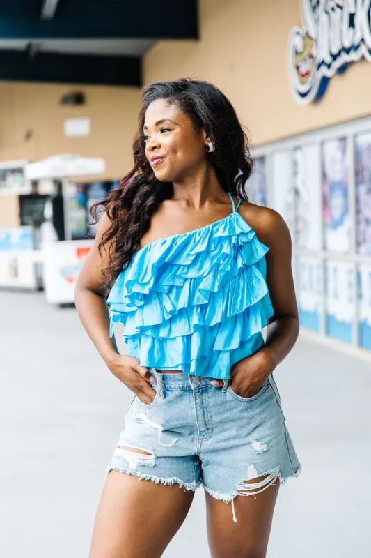 Talula Ruffled Crop Top sold by Bella Rose boutique