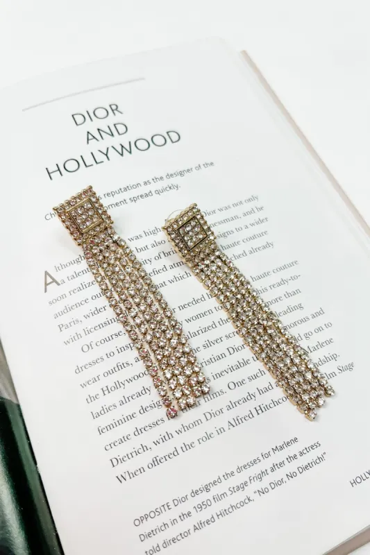 Janelle Fringe Square Drop Earrings sold by Bella Rose boutique