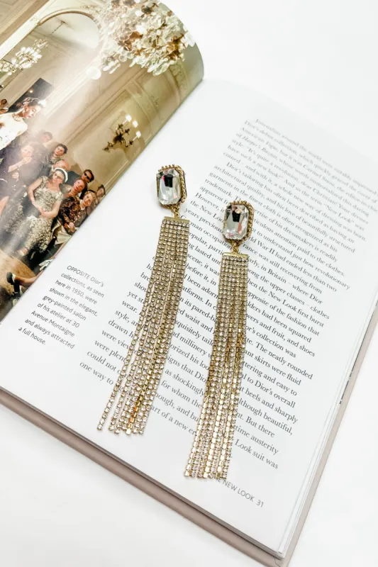 Brandi Crystal Fringe Earrings sold by Bella Rose boutique