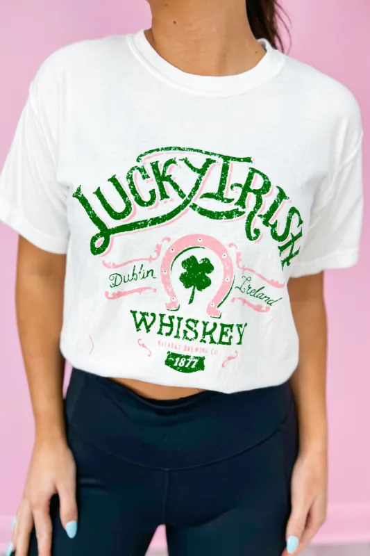 Lucky Irish Whiskey Comfort Colors Graphic Top made by Bella Rose boutique