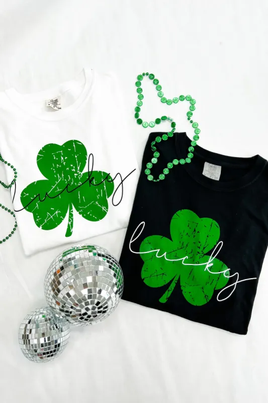 Lucky As Ever Comfort Colors Graphic Top sold by Bella Rose boutique