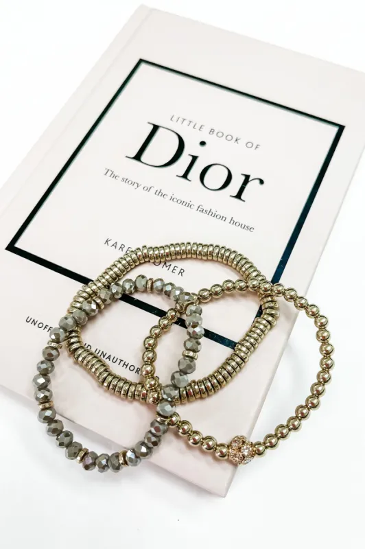 3 Piece Assorted Bead Stretch Bracelet Set sold by Bella Rose boutique