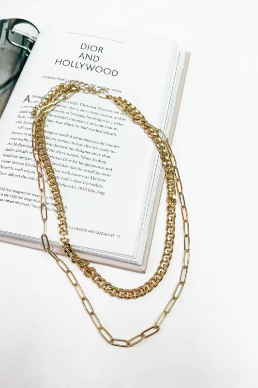 Layered Curb Oval Chain Link Necklace sold by Bella Rose boutique