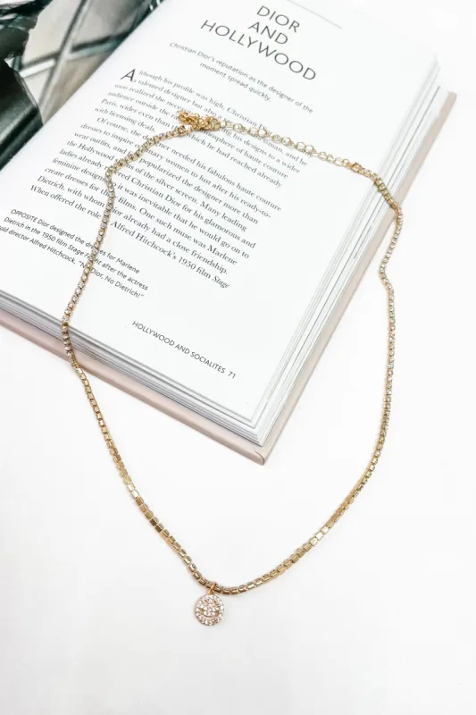 Dainty Rhinestone Embellished Smiley Necklace sold by Bella Rose boutique