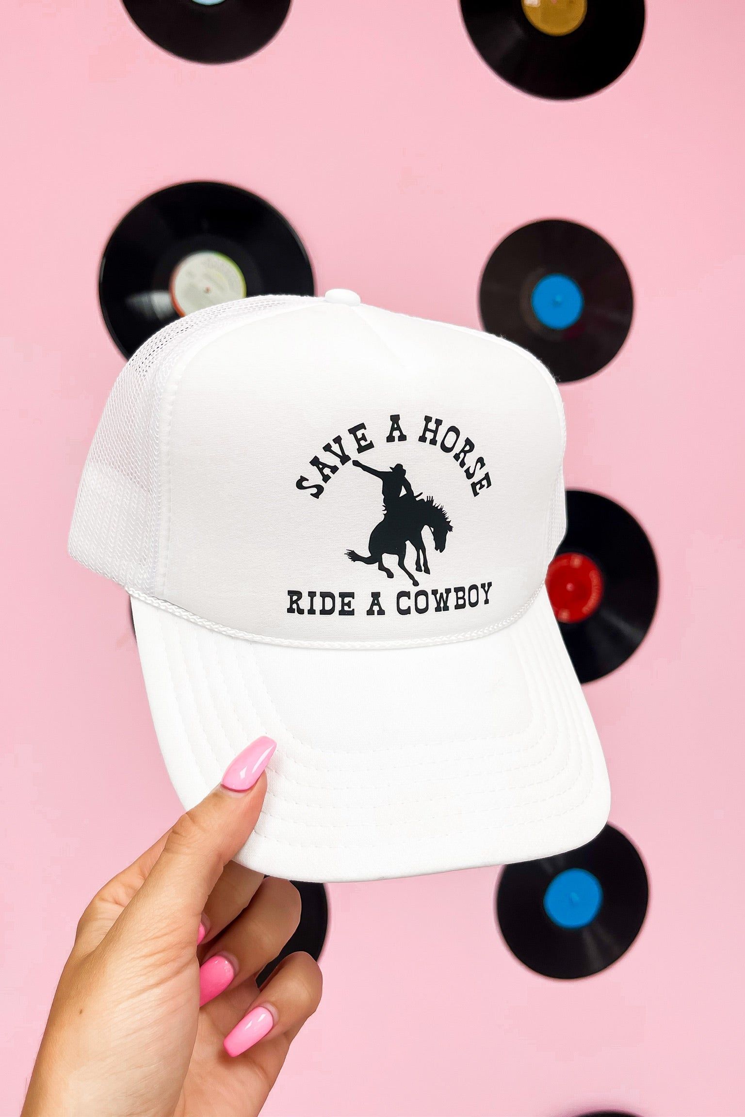 Save A Horse Ride A Cowboy Trucker Hat sold by Bella Rose boutique