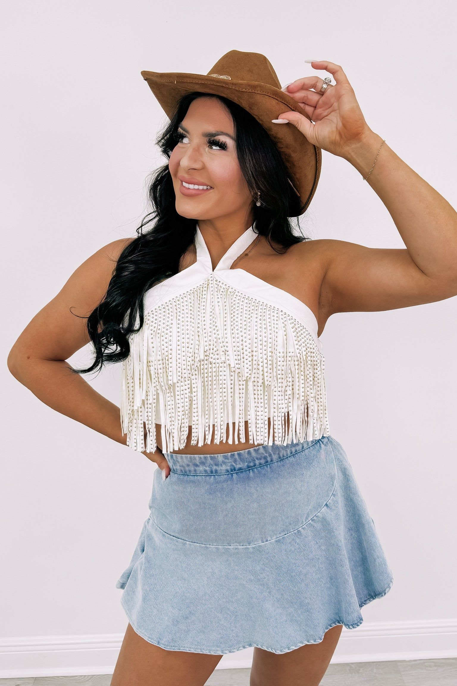 Clueless Wrap Denim Skort sold by Bella Rose boutique