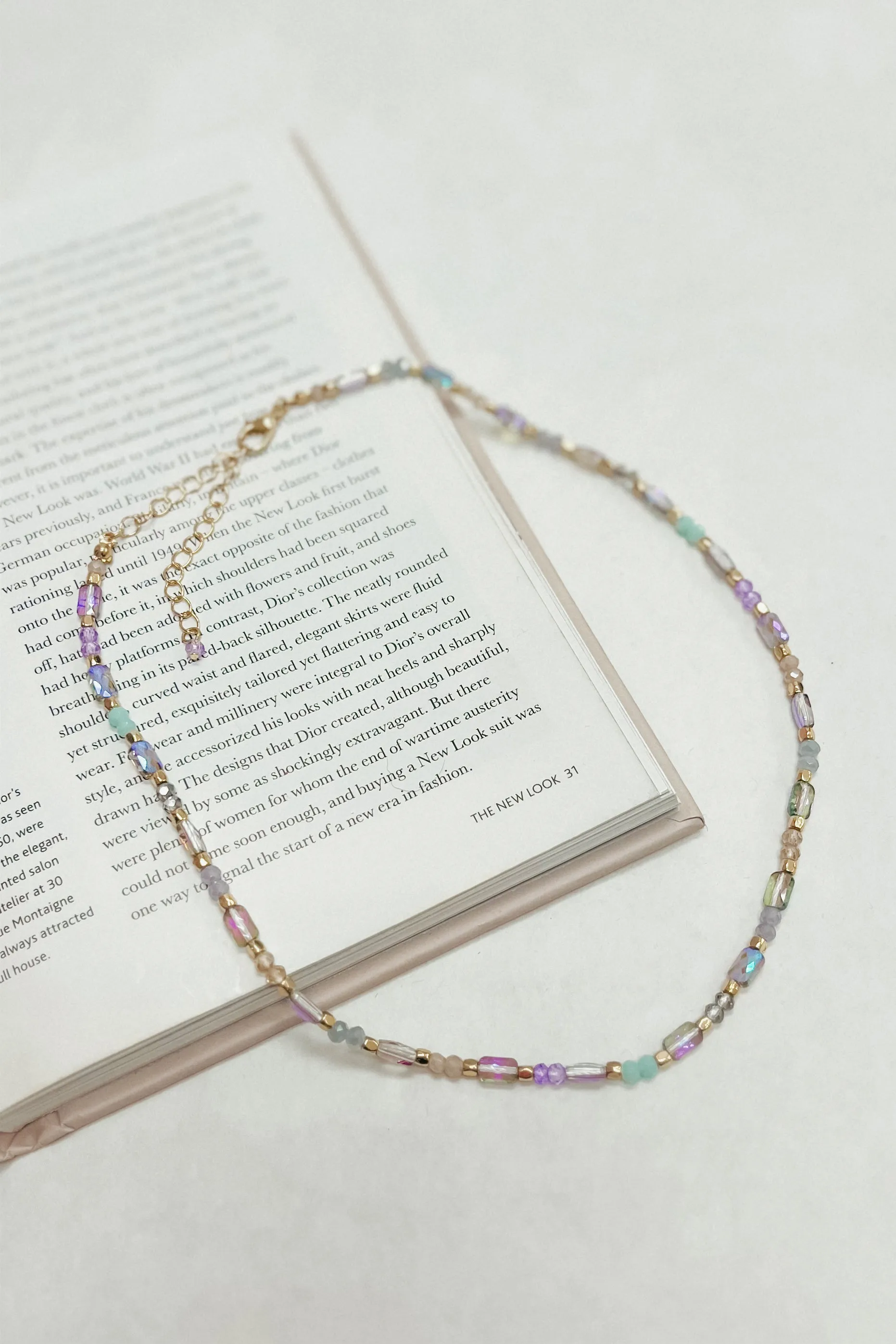 Iridescent Beaded Necklace sold by Bella Rose boutique