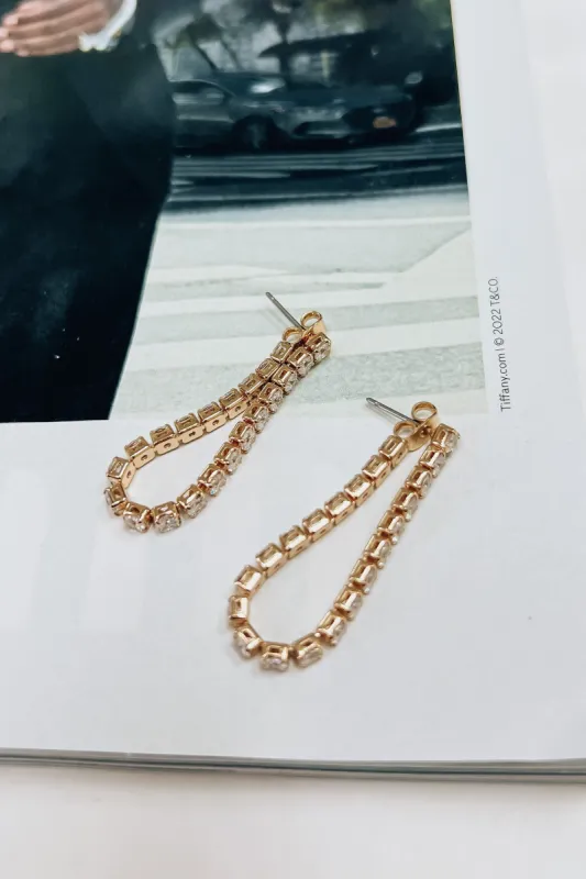 Embellished Single Row Statement Earrings sold by Bella Rose boutique