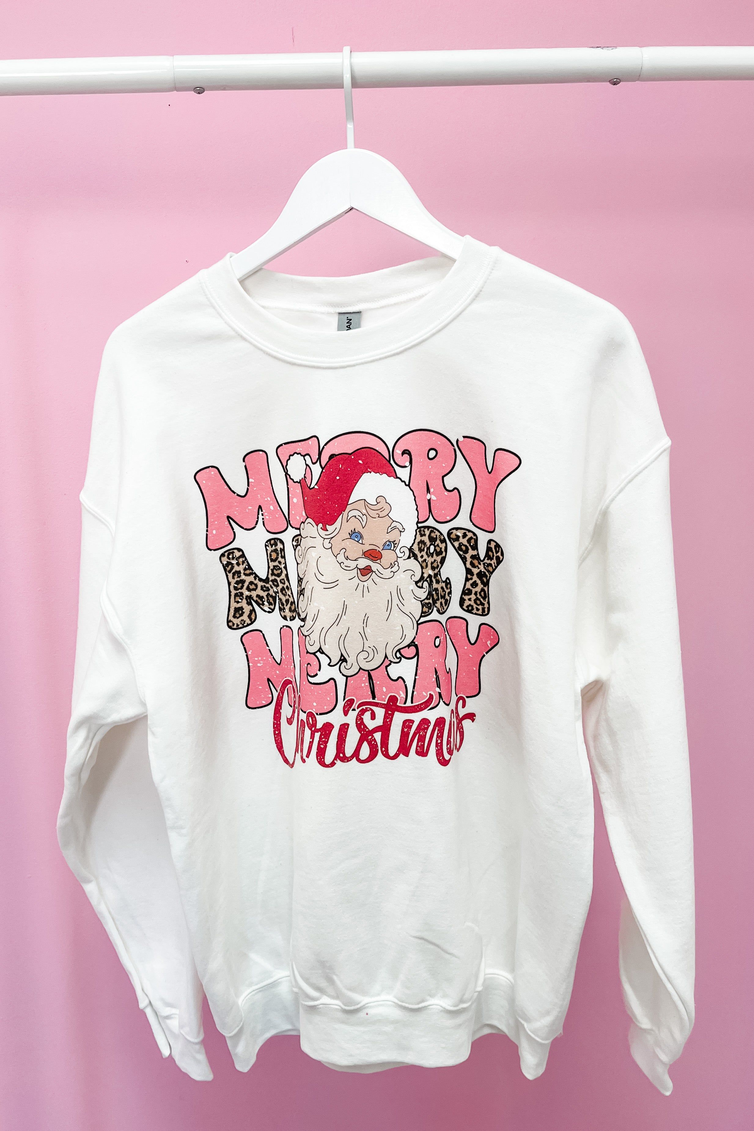 Merry Merry Merry Christmas Santa Sweatshirt sold by Bella Rose boutique product image thumbnail 6