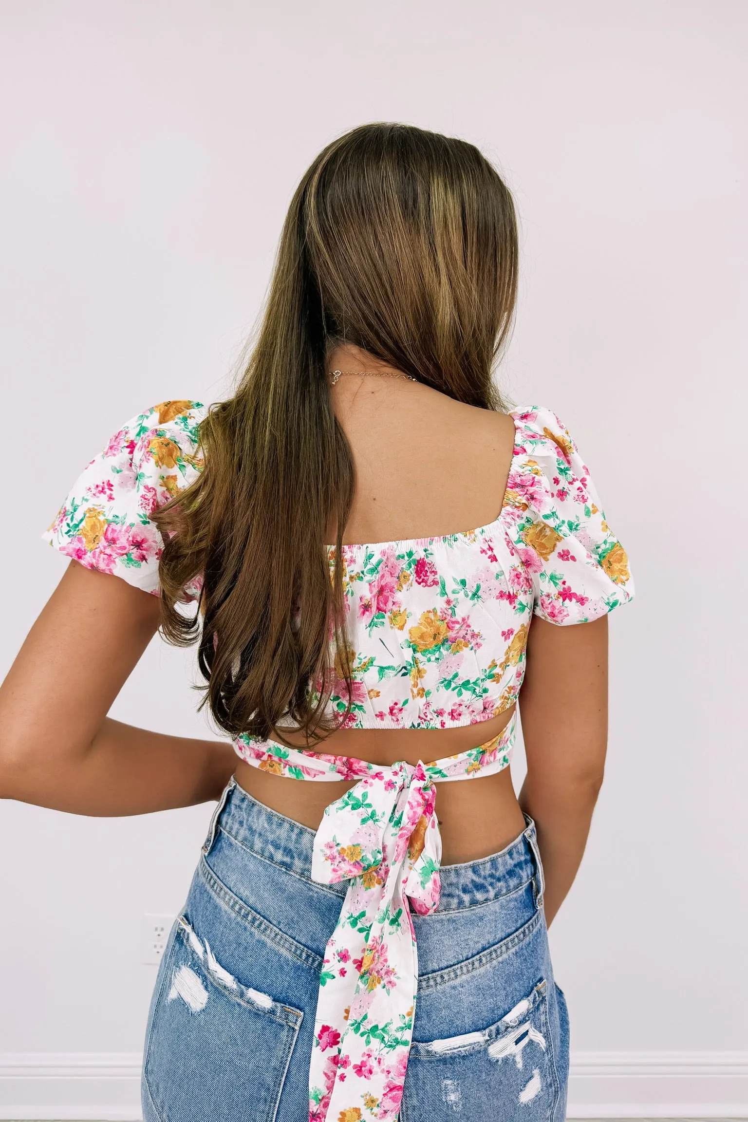 Fooling Myself Floral Crop Top sold by Bella Rose boutique product image thumbnail 4