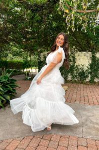 Enchanted Story Pearl Mesh Maxi Dress sold by Bella Rose boutique