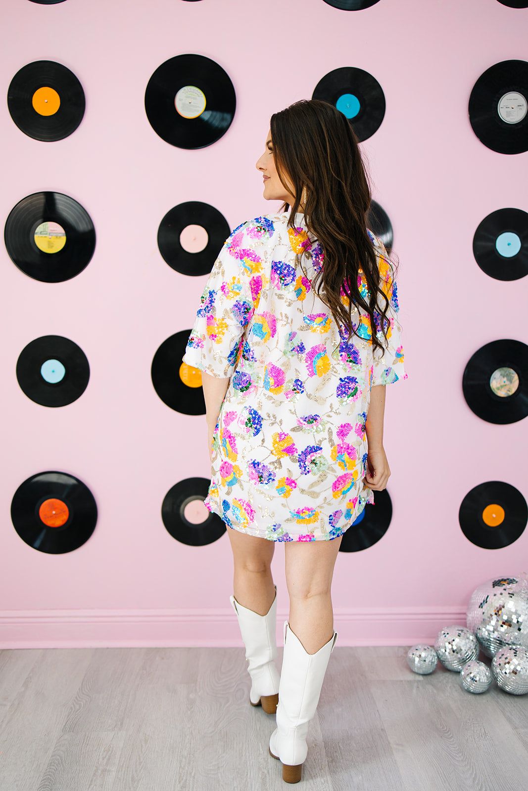 Selfish Love Sequin Floral Dress sold by Bella Rose boutique product image thumbnail 6