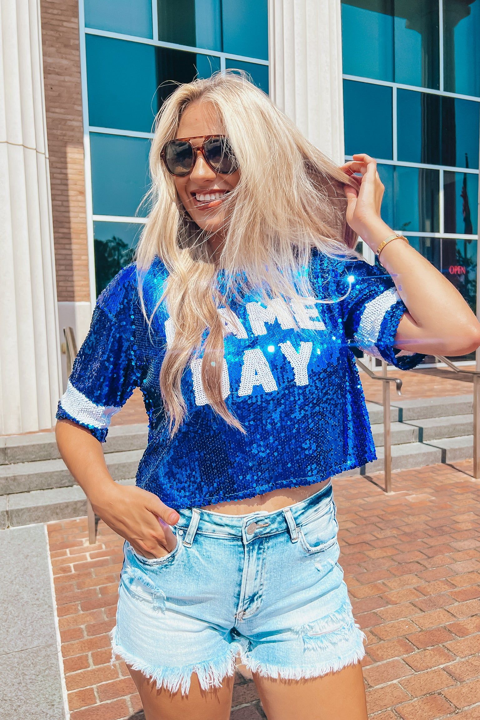RESTOCK: Game Day Crop Top sold by Bella Rose boutique product image thumbnail 3