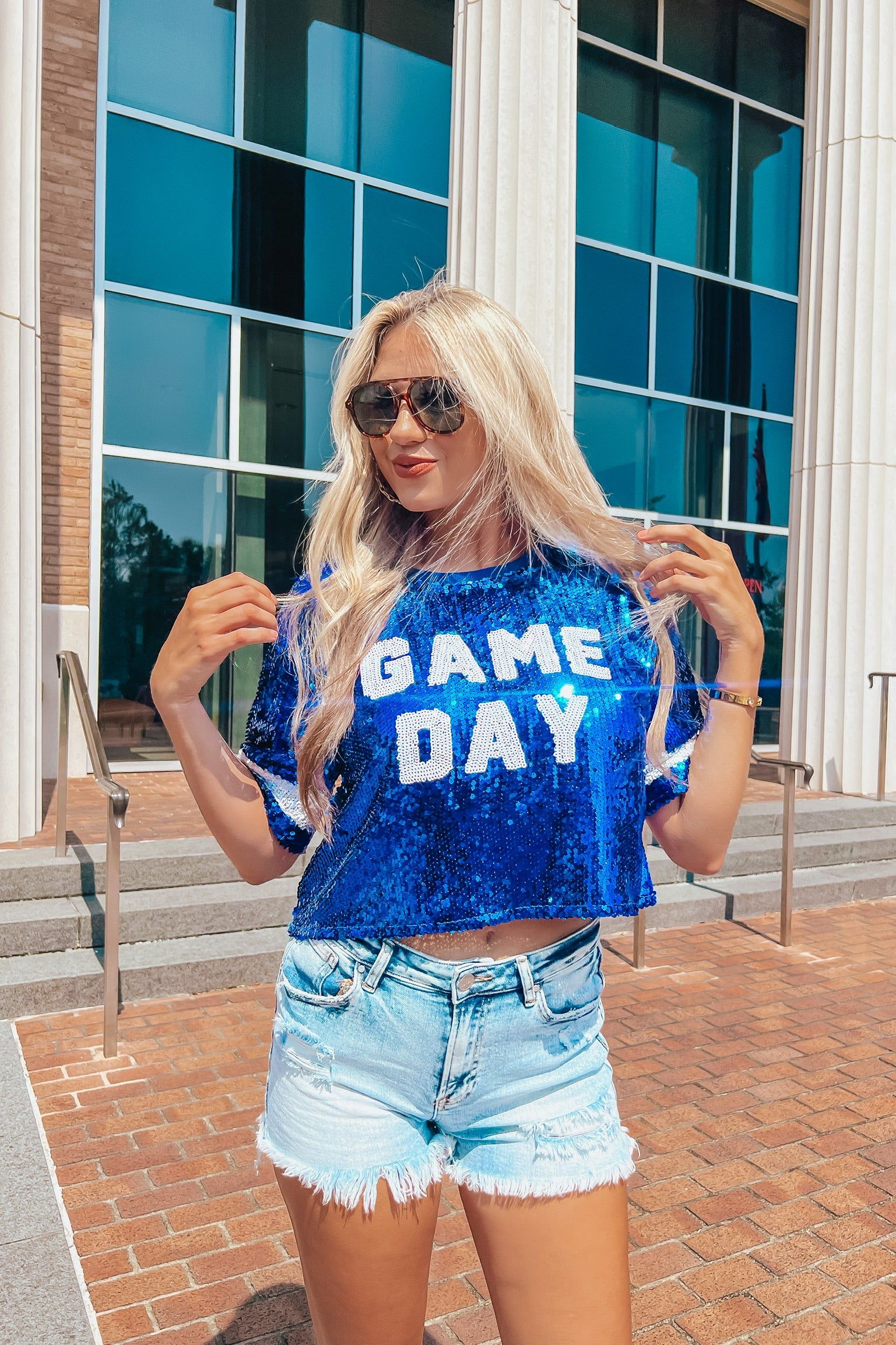 RESTOCK: Game Day Crop Top sold by Bella Rose boutique product image thumbnail 2