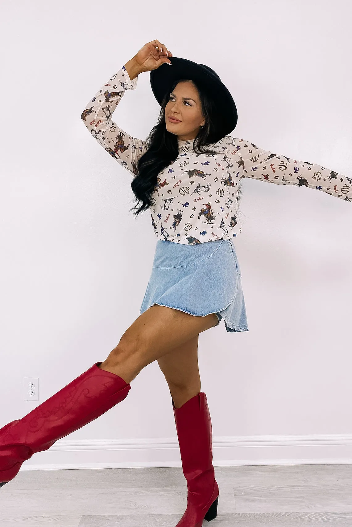 Welcome The Rodeo Mesh Top sold by Bella Rose boutique product image thumbnail 3