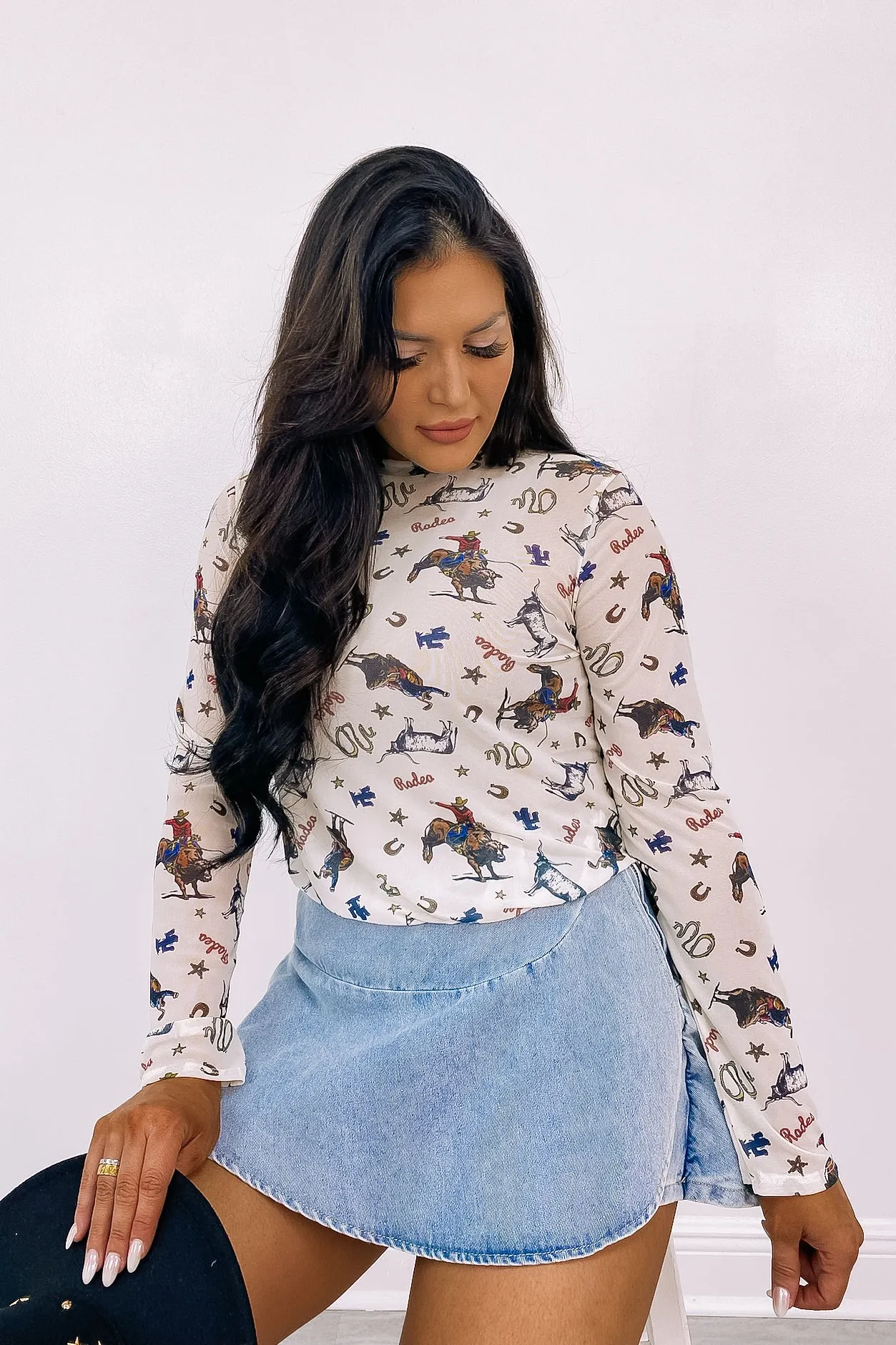 Welcome The Rodeo Mesh Top sold by Bella Rose boutique product image thumbnail 2