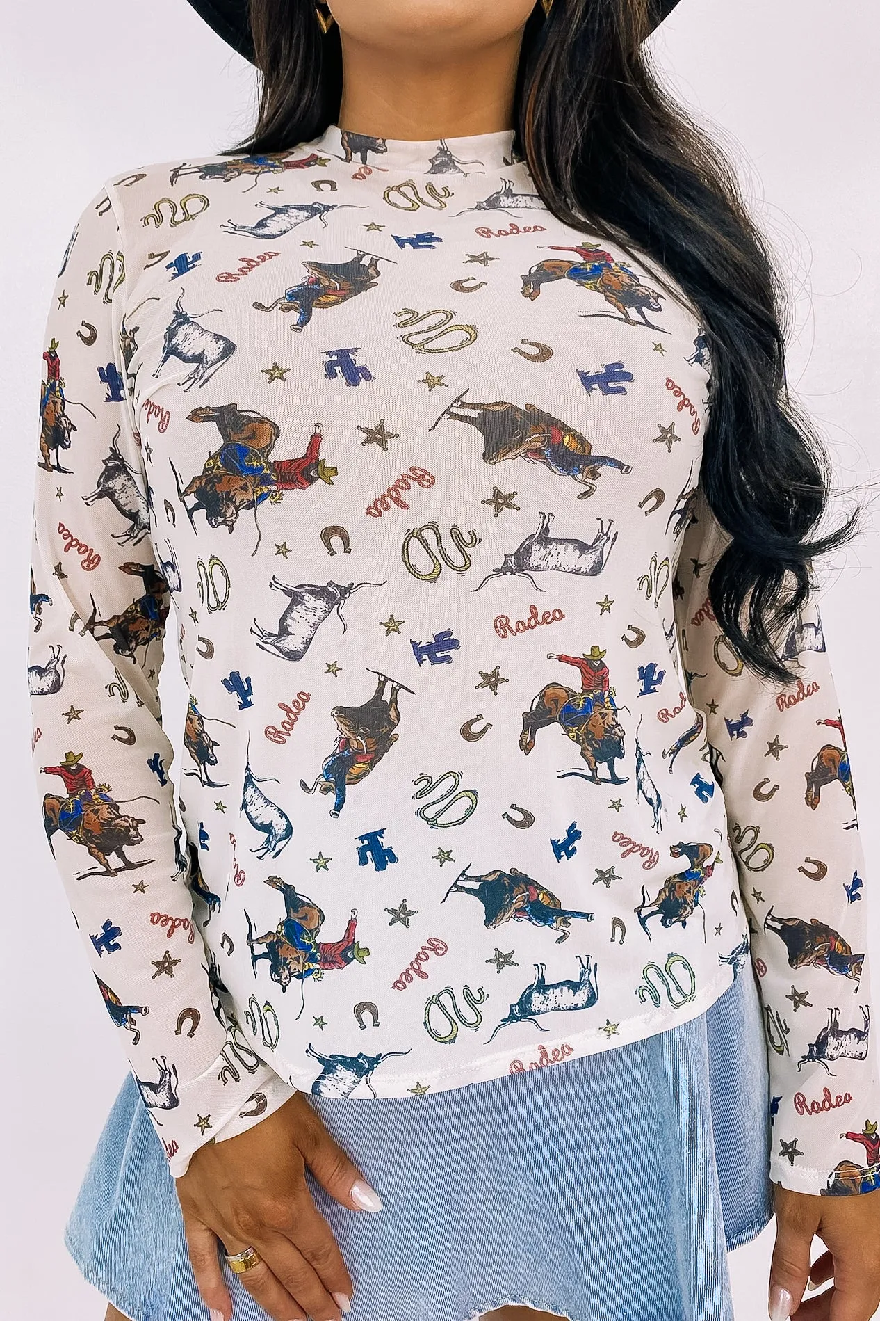 Welcome The Rodeo Mesh Top sold by Bella Rose boutique product image thumbnail 4