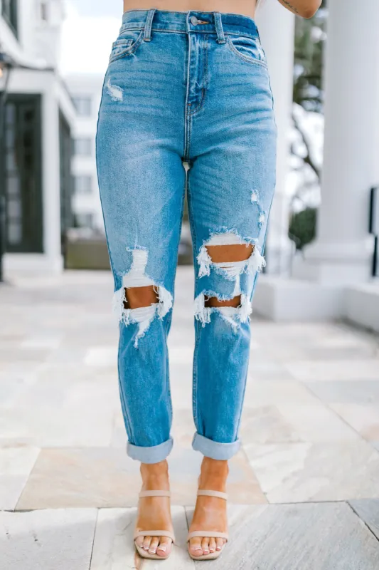 Flip The Script High Rise Distressed Mom Jeans sold by Bella Rose boutique
