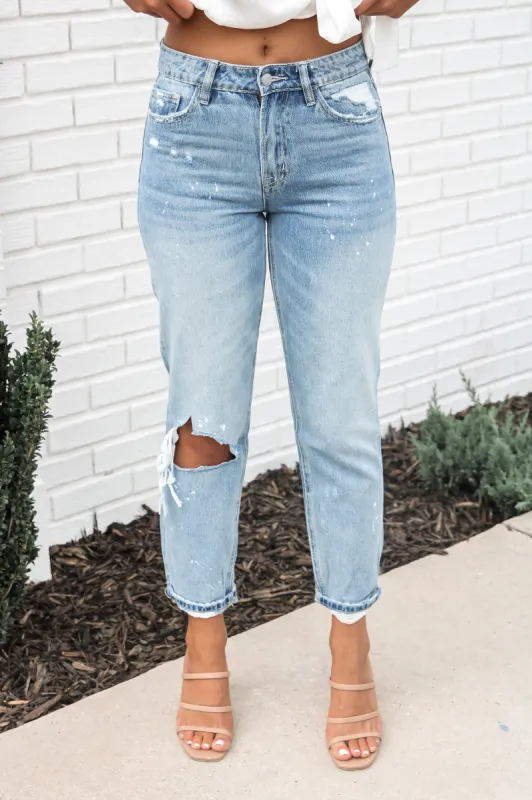 Adore Our Memories High Rise Distressed Crop Boyfriend Jeans sold by Bella Rose boutique