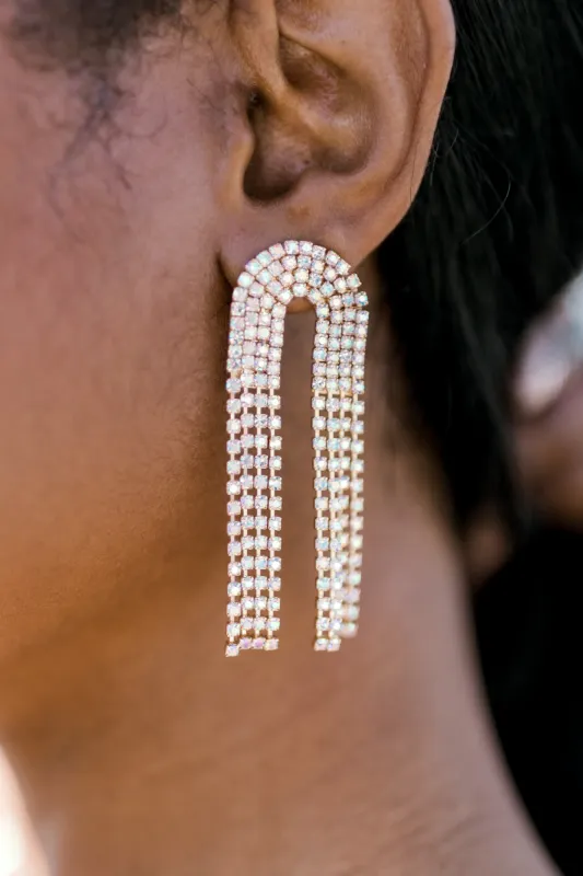 Rainbow Fringe Embellished Drop Earrings sold by Bella Rose boutique