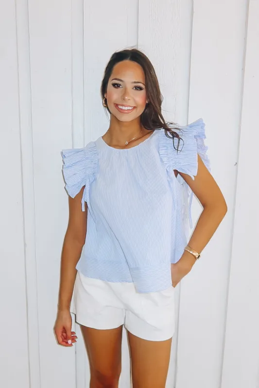 Shoreline Serenity Striped Top sold by Bella Rose boutique
