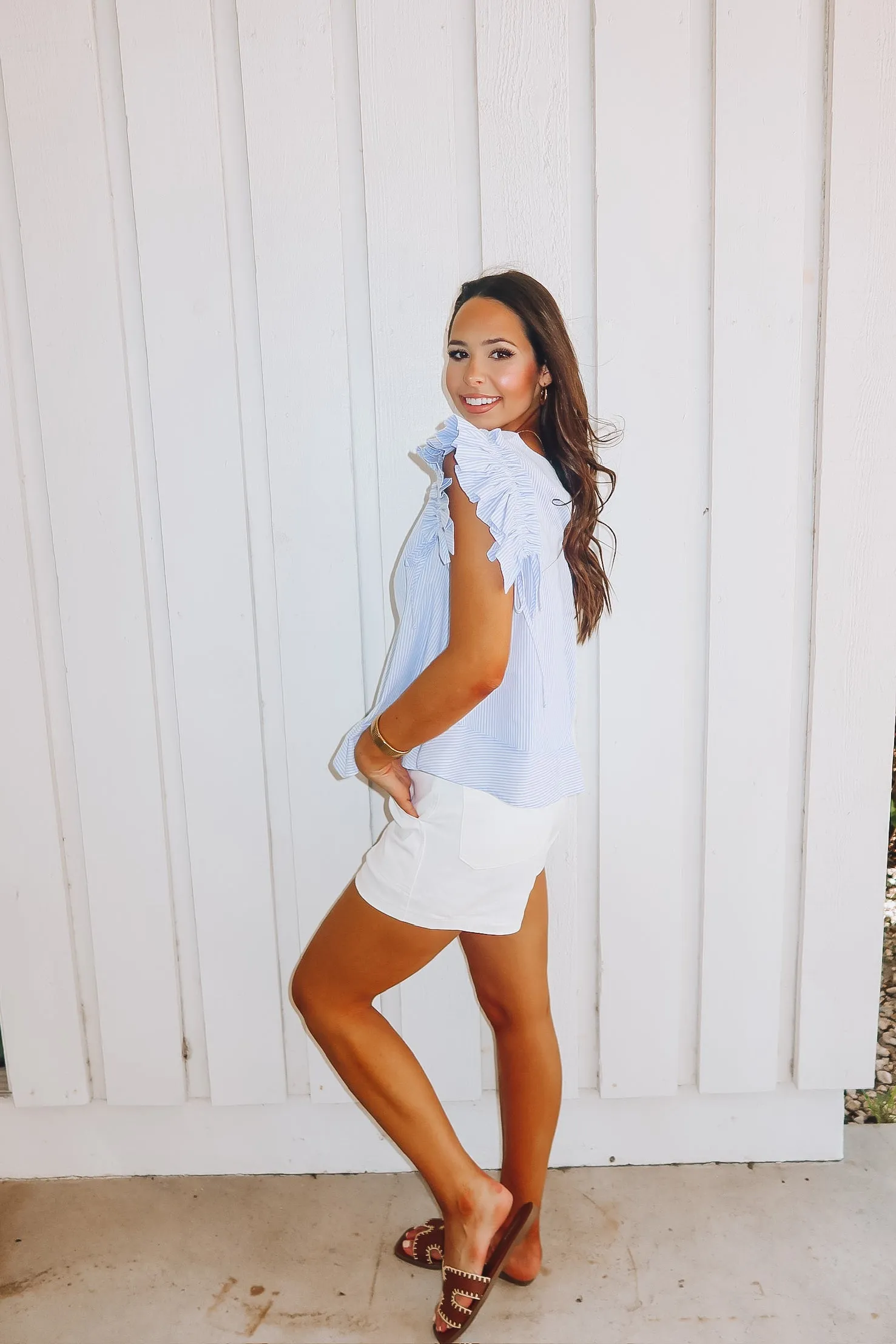 Shoreline Serenity Striped Top sold by Bella Rose boutique product image thumbnail 4