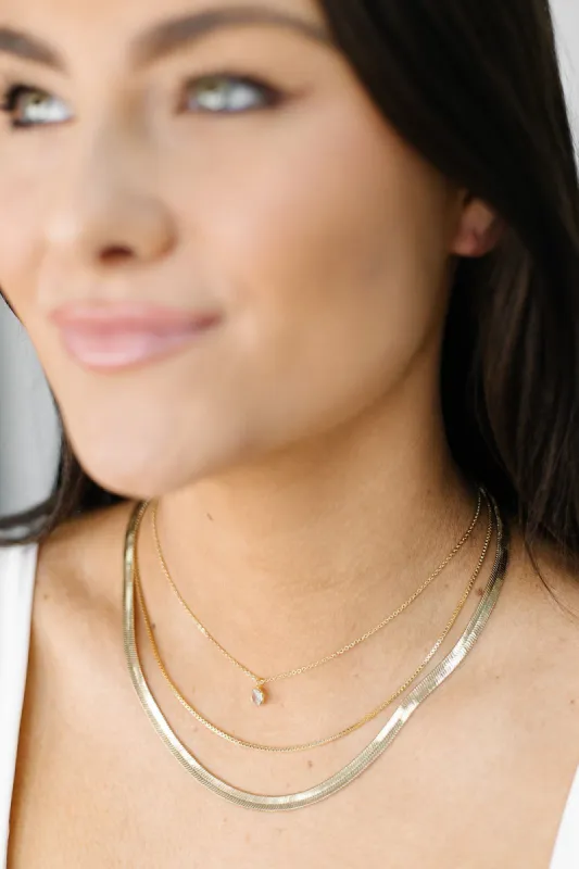Layered Herringbone Chain Necklace Set sold by Bella Rose boutique