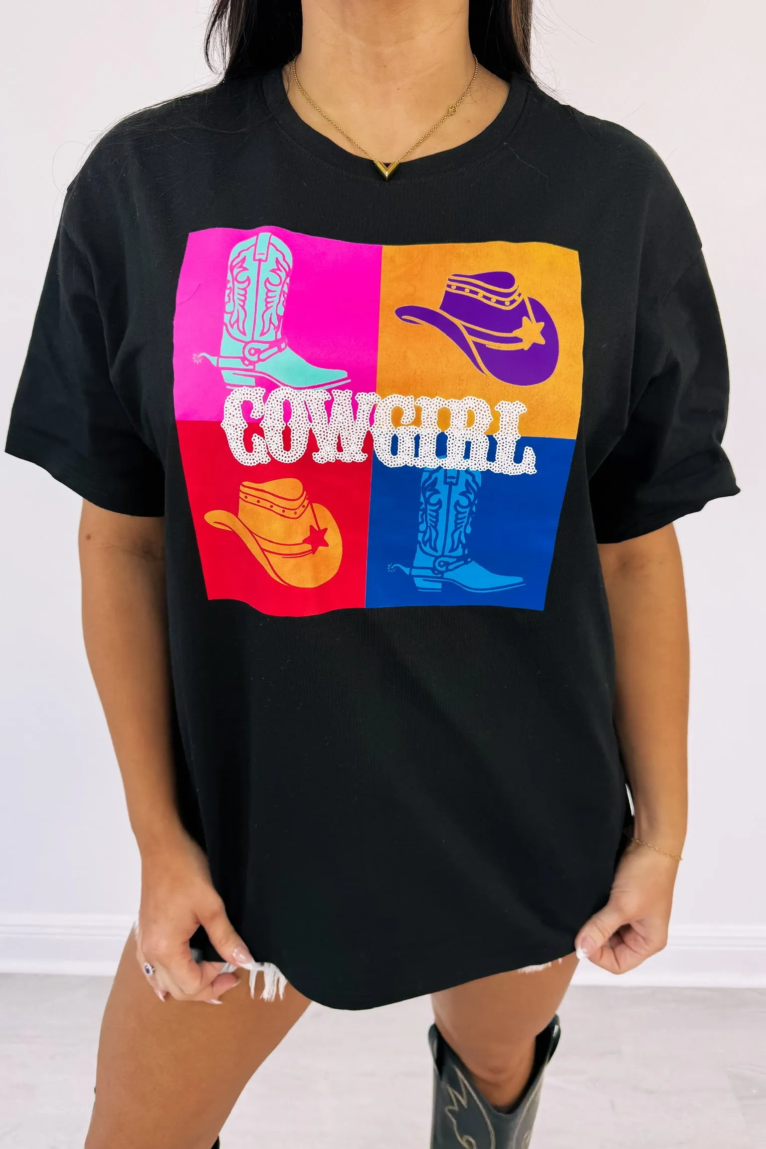 Cowgirl Pop Art Graphic Tee sold by Bella Rose boutique product image thumbnail 3