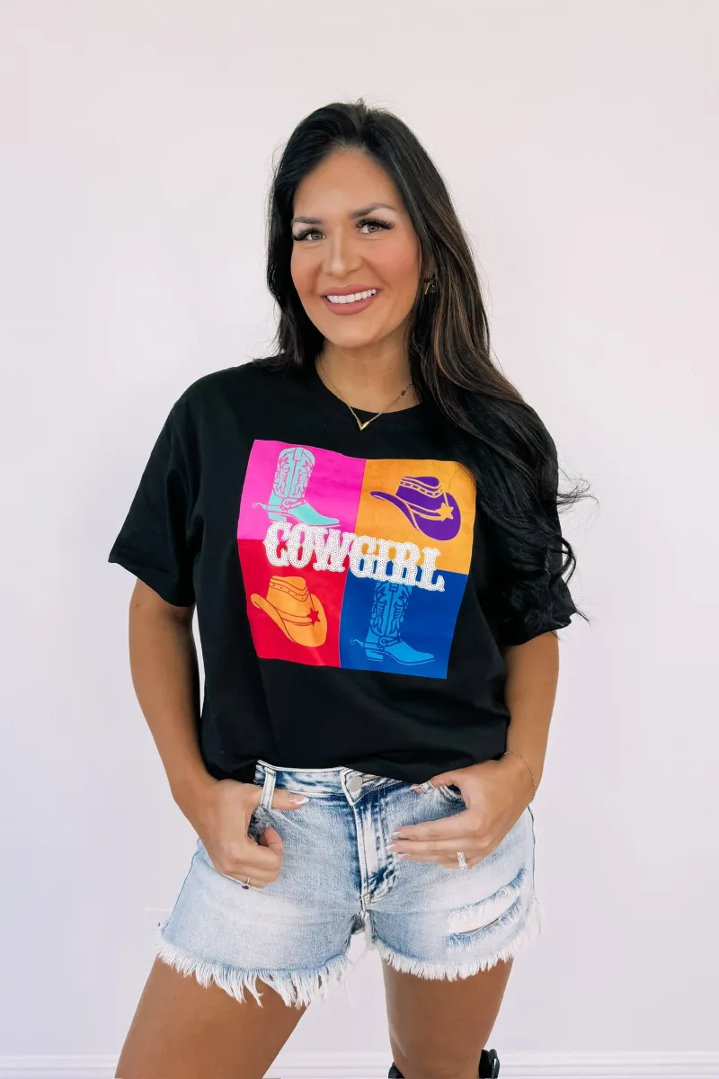 Pop Art Cowgirl graphic top