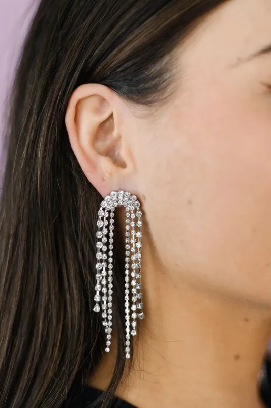 Embellished Fringe Arch Drop Earrings sold by Bella Rose boutique