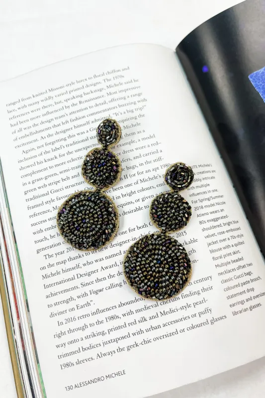 Seed Bead Circular Stacked Drop Earrings sold by Bella Rose boutique